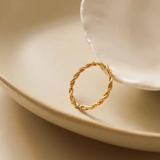 Gold Rope Ring SZ 7