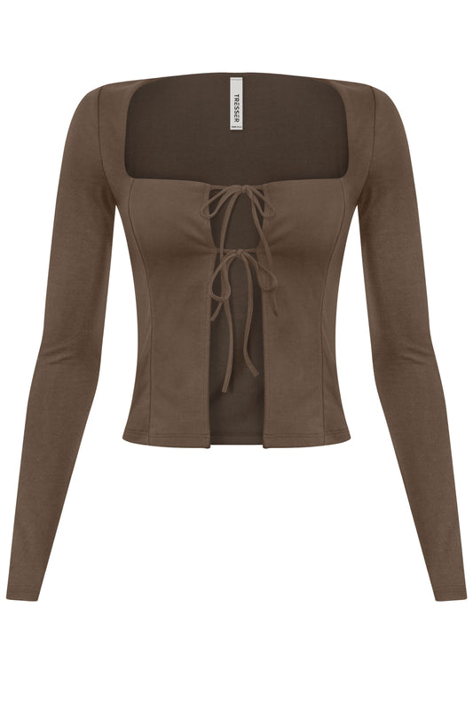 Lankin Brown Tie Top