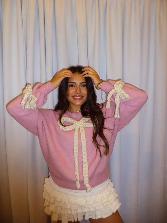 Joleen Coquette Sweater Blush