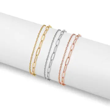 Double Row Paperclip Anklet