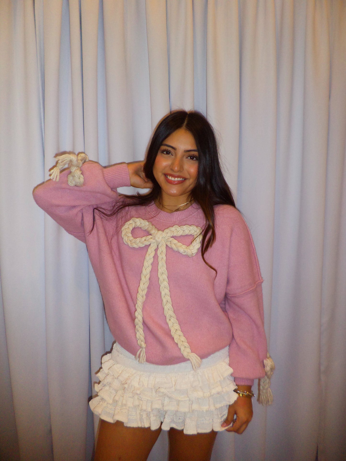 Joleen Coquette Sweater Blush