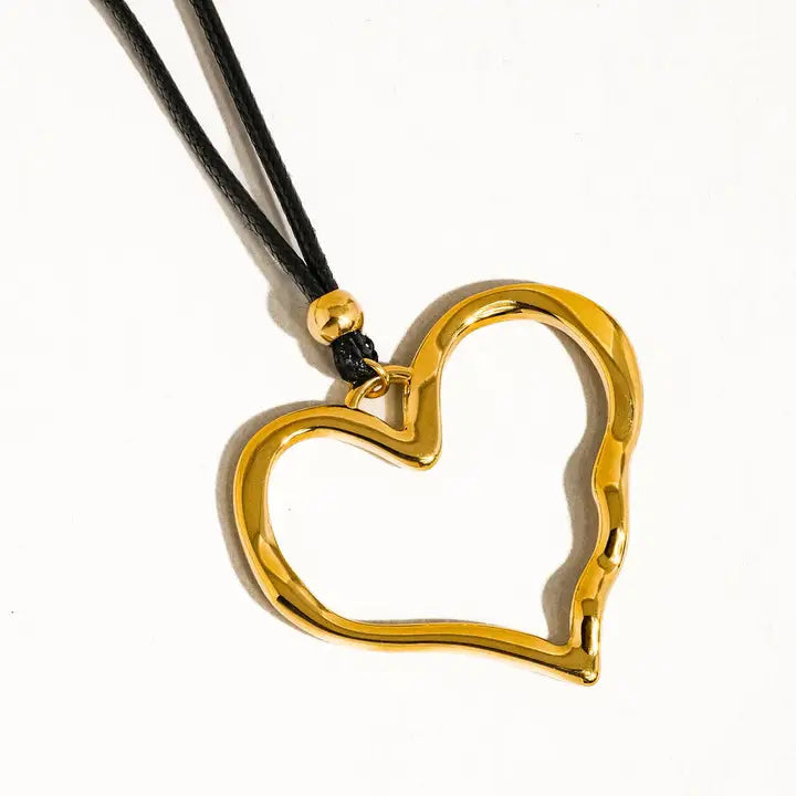 Jeffery Heart Rope Necklace