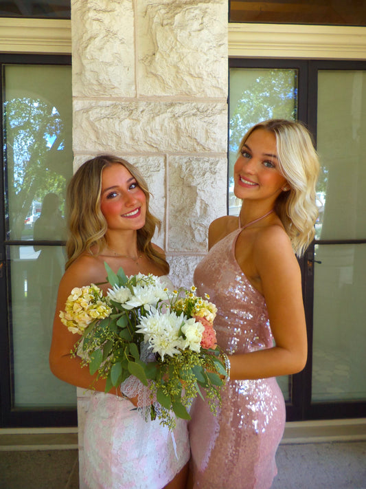 Livvy Sequin Halter Dress