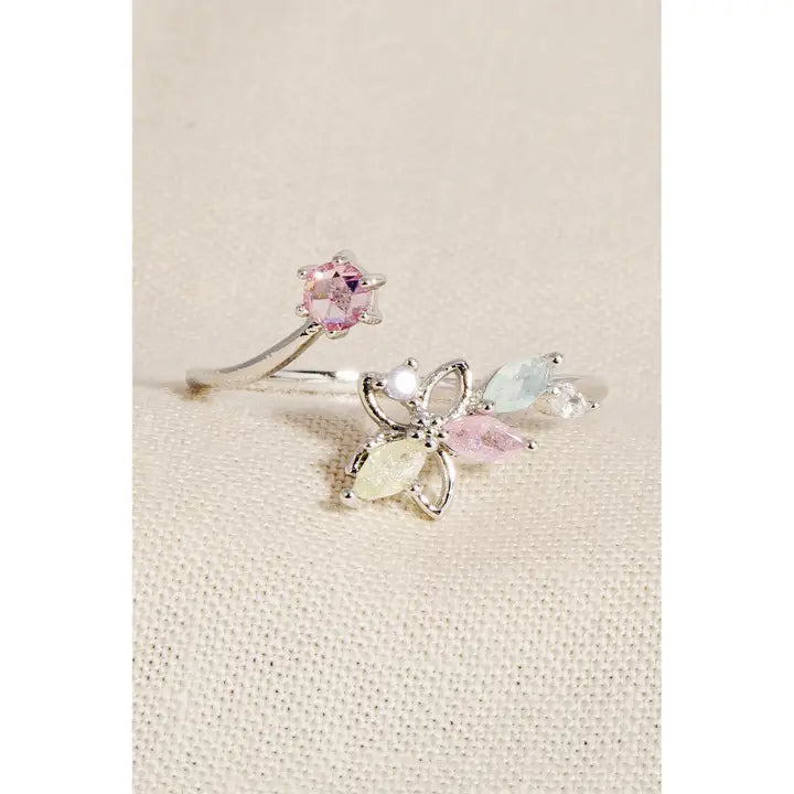 Dainty Butterfly Gem Ring