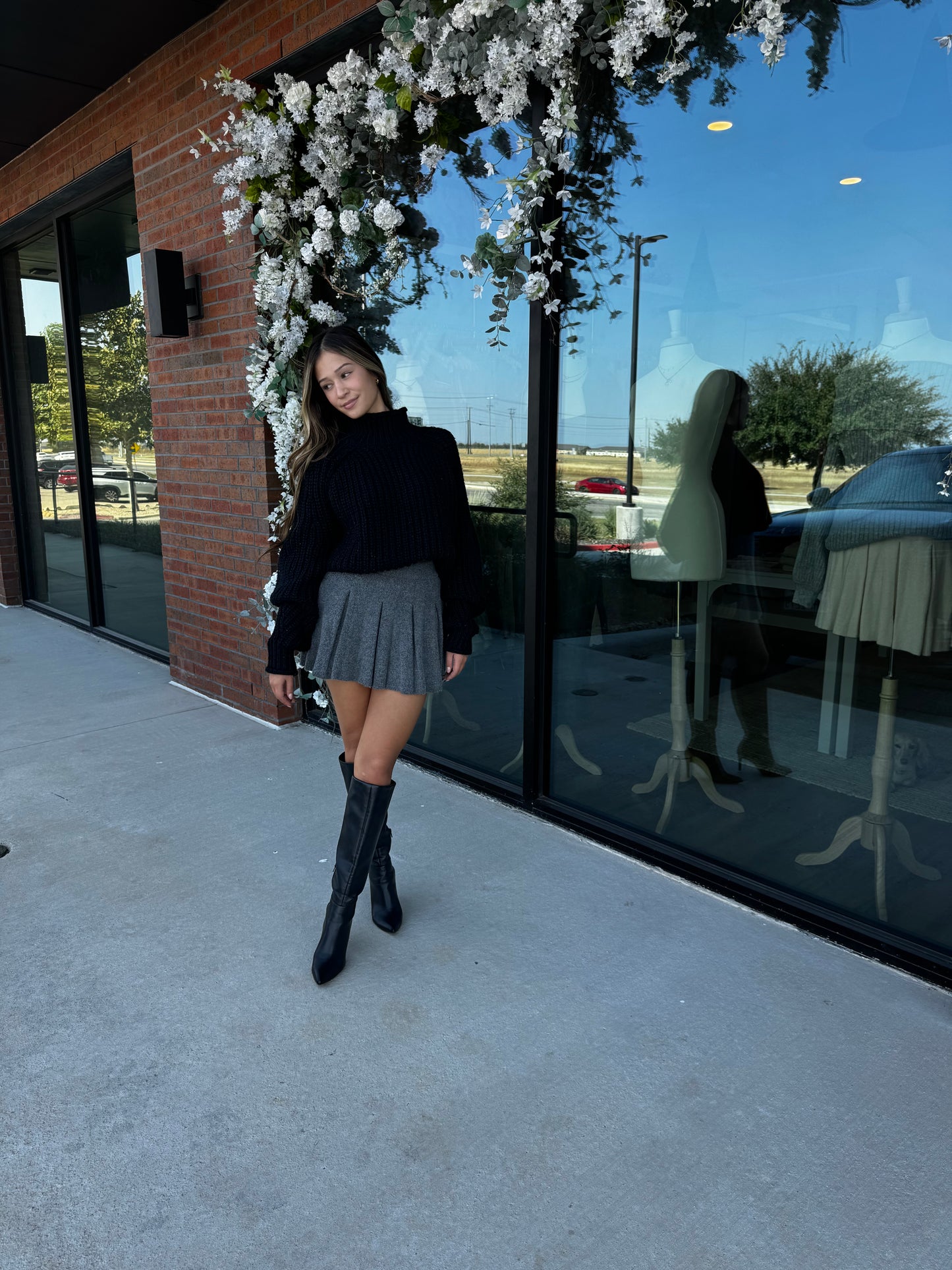 Ashleigh Knit Mini Skirt Grey