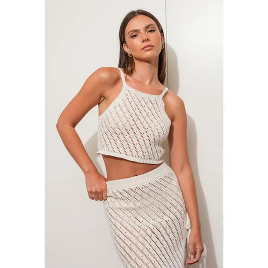 Carmen Crochet Knit Crop Top