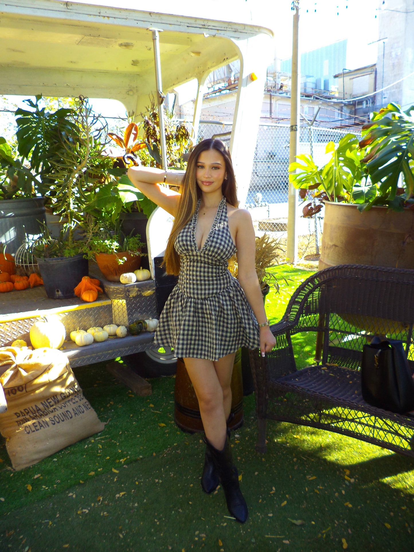 Audrey Checkered Mini Dress
