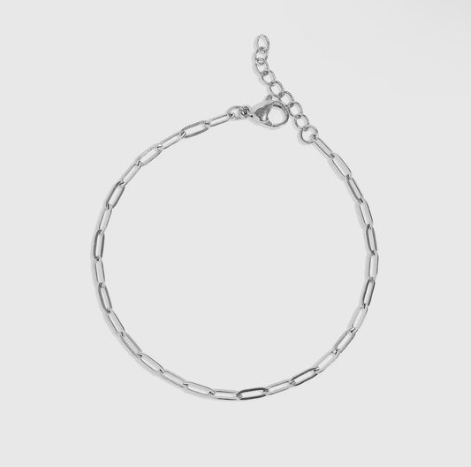 Avery paperclip bracelet silver