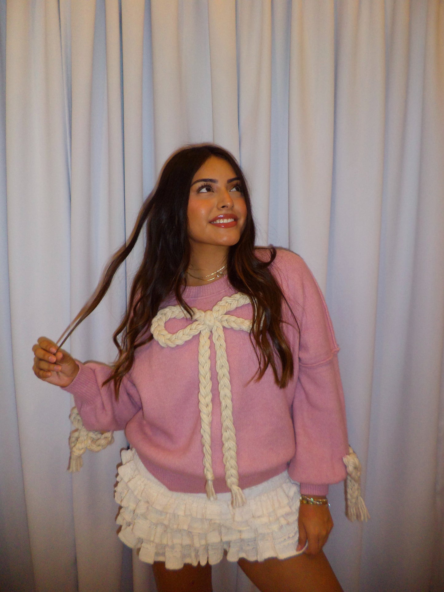 Joleen Coquette Sweater Blush