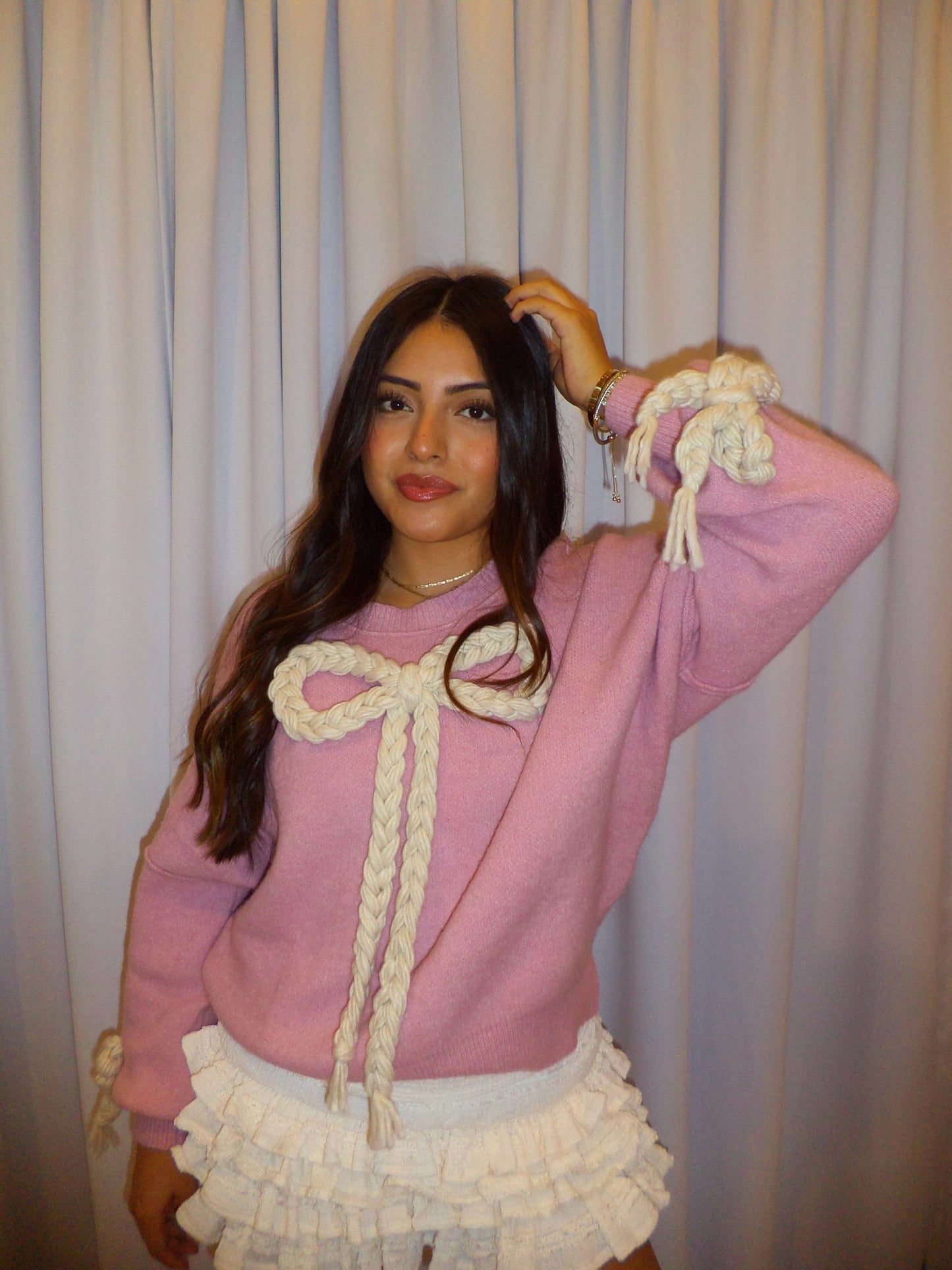 Joleen Coquette Sweater Blush