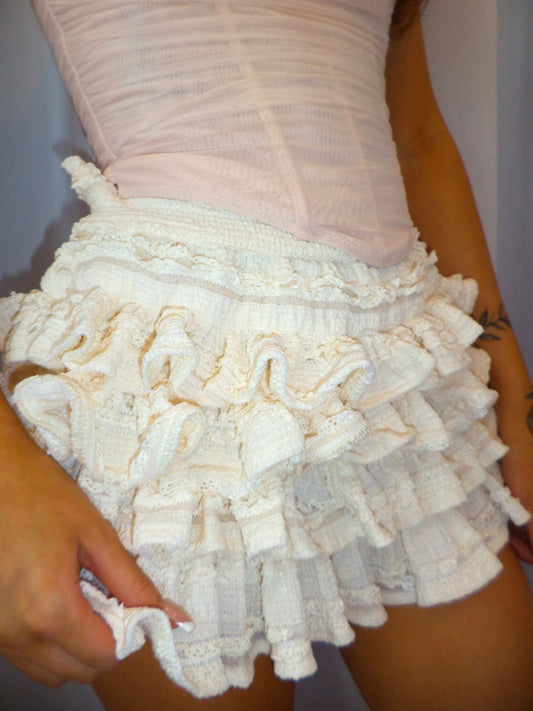 Adored Lace Mini Skort Ivory