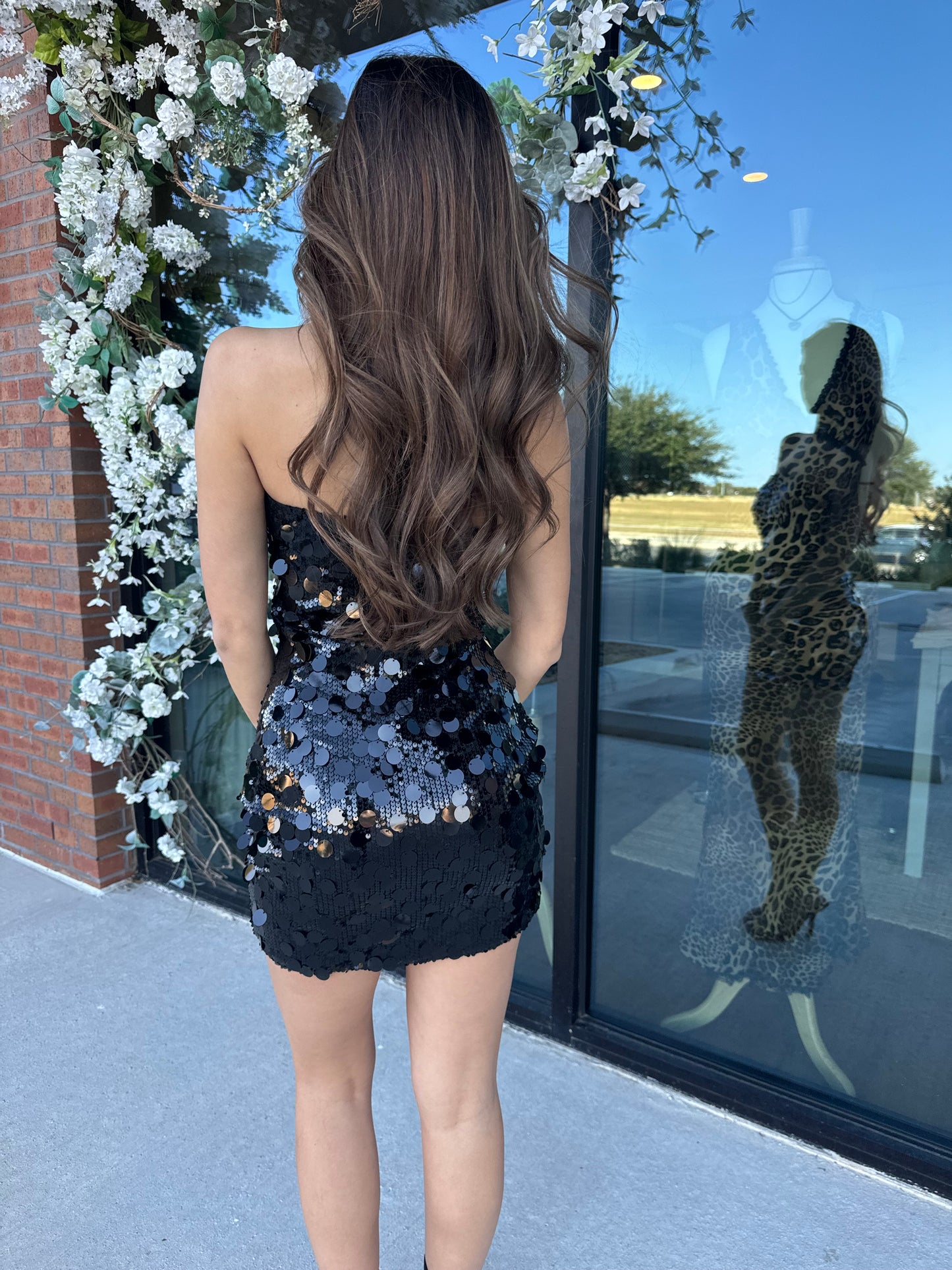 Gianna Shimmer Dress Black