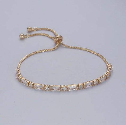Angel baguette bracelet 24k gold