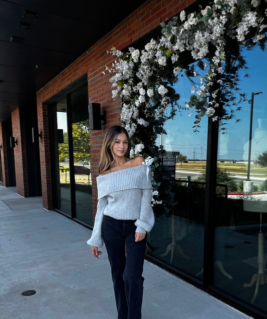 Elle Oversized Sweater Heather Grey