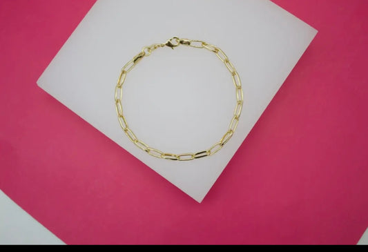 Aspen paperclip bracelet gold      7 inch