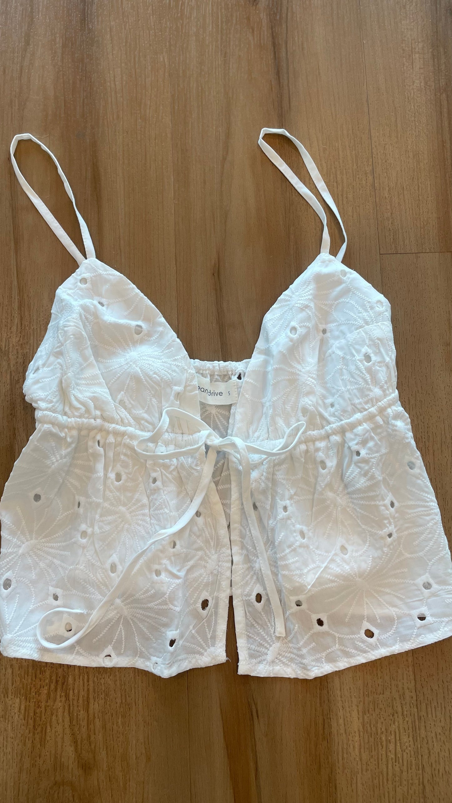 Jema White Eyelet Tank