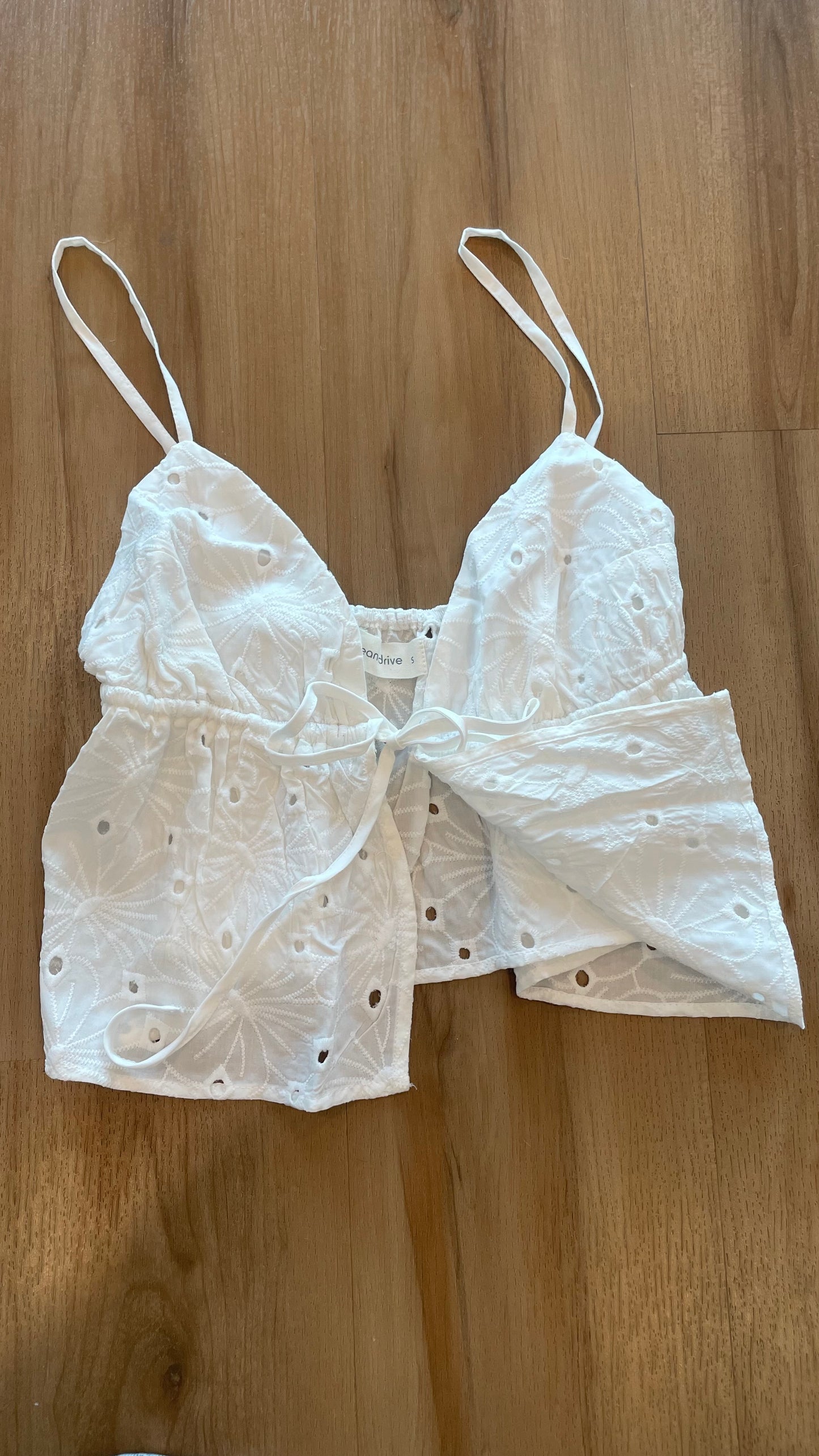 Jema White Eyelet Tank