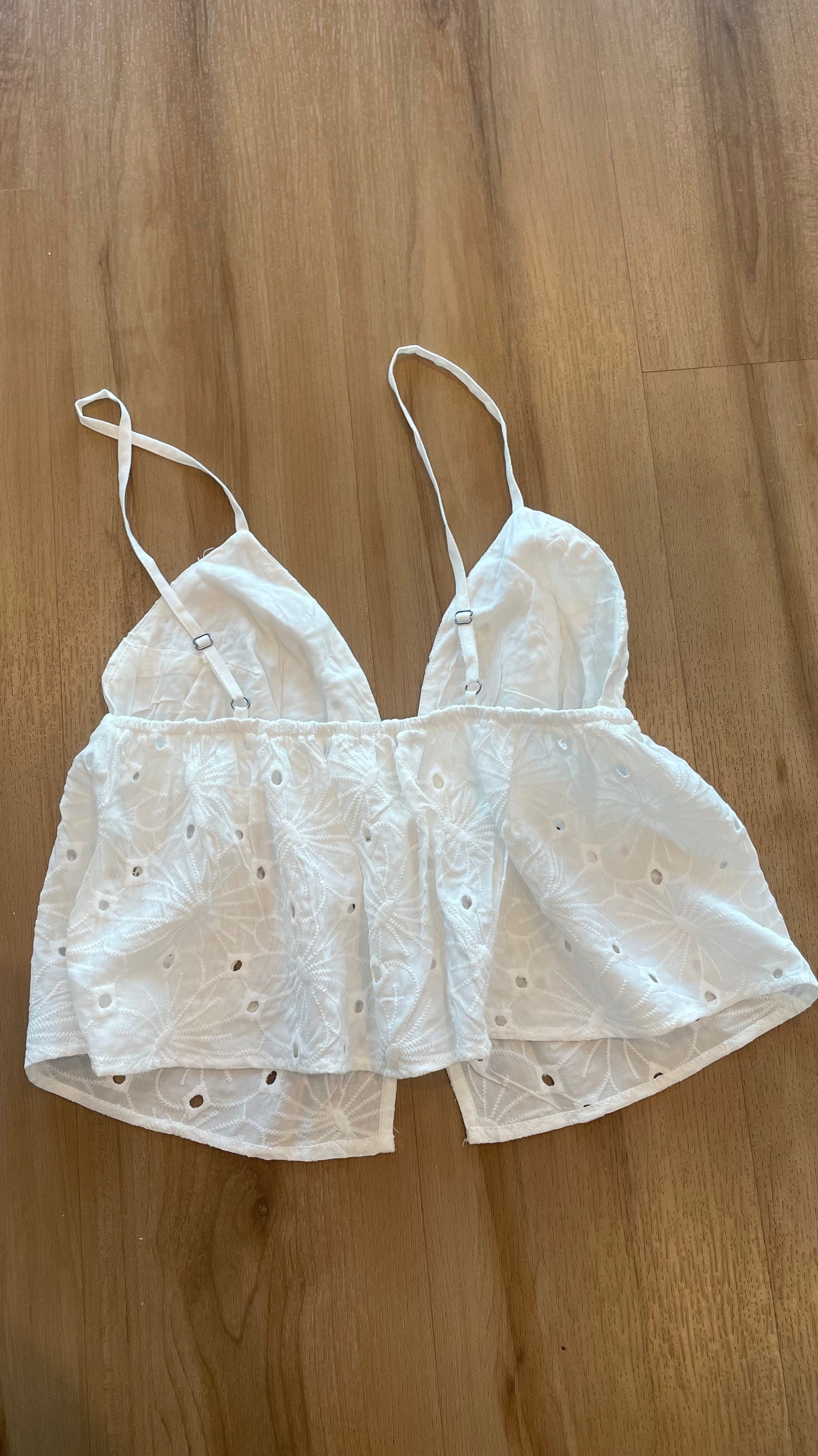 Jema White Eyelet Tank
