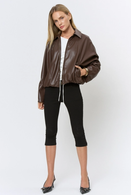 Briana Bubble Hem Faux Jacket