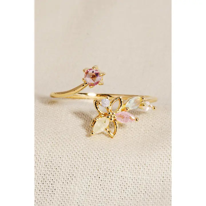 Dainty Butterfly Gem Ring