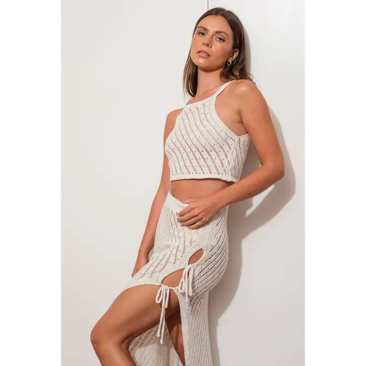 Carmen Crochet Knit Crop Top