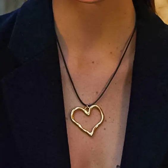 Jeffery Heart Rope Necklace