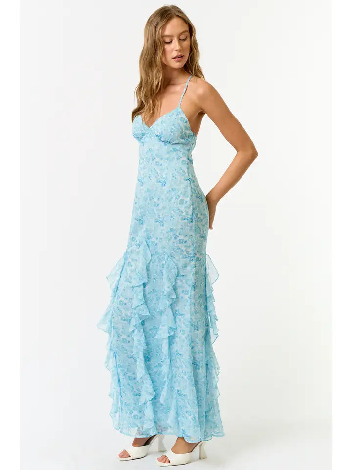 Marie Ruffle Maxi Dress