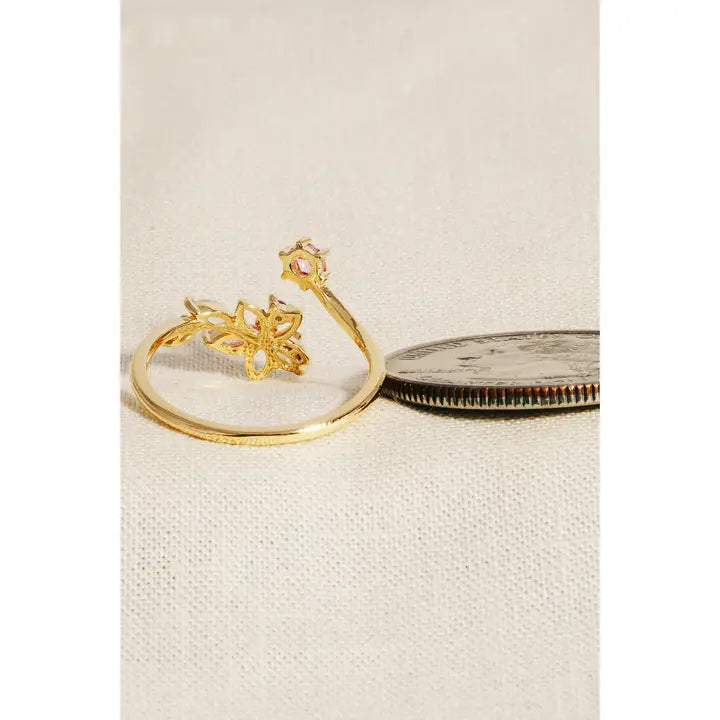 Dainty Butterfly Gem Ring