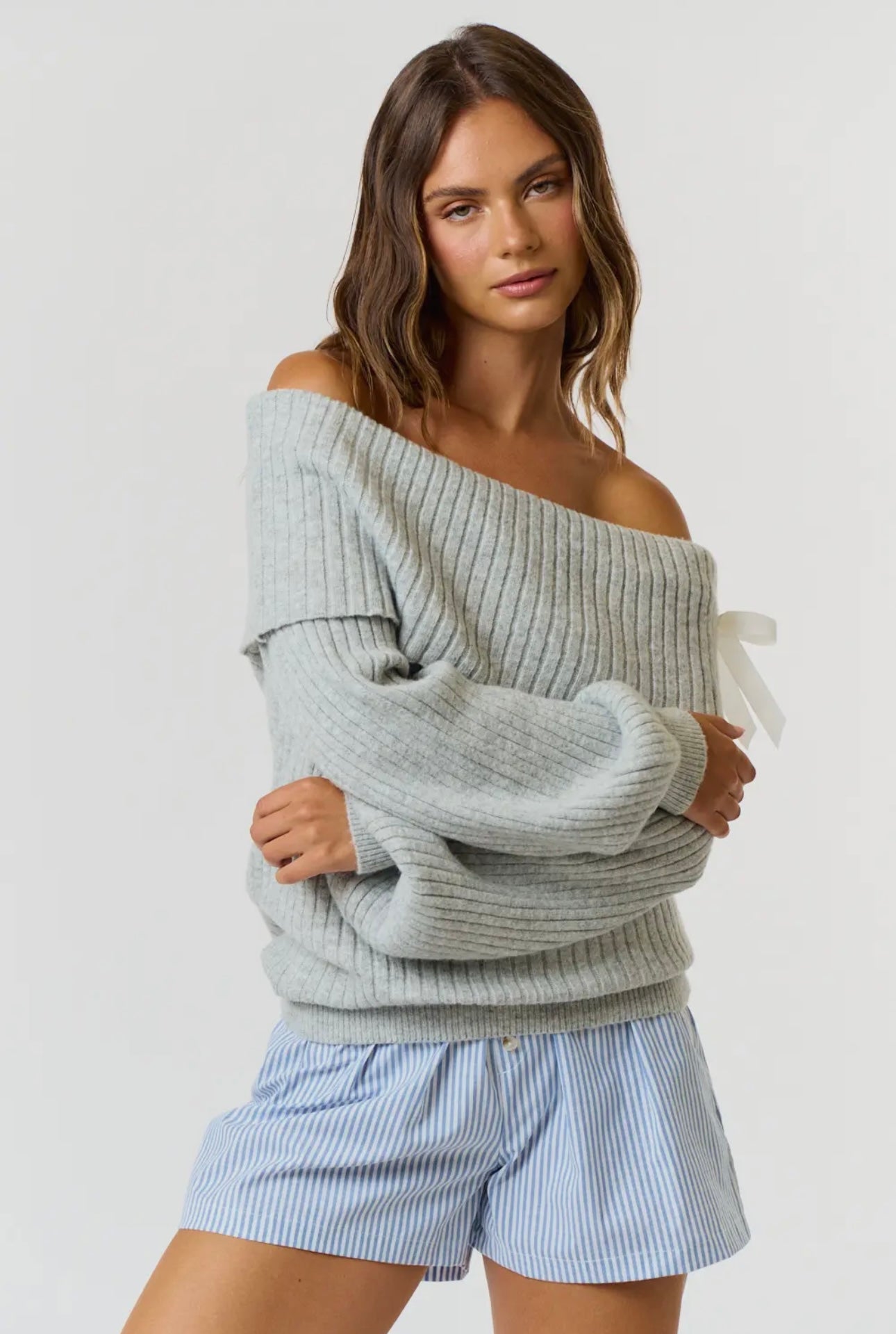 Elle Oversized Sweater Heather Grey