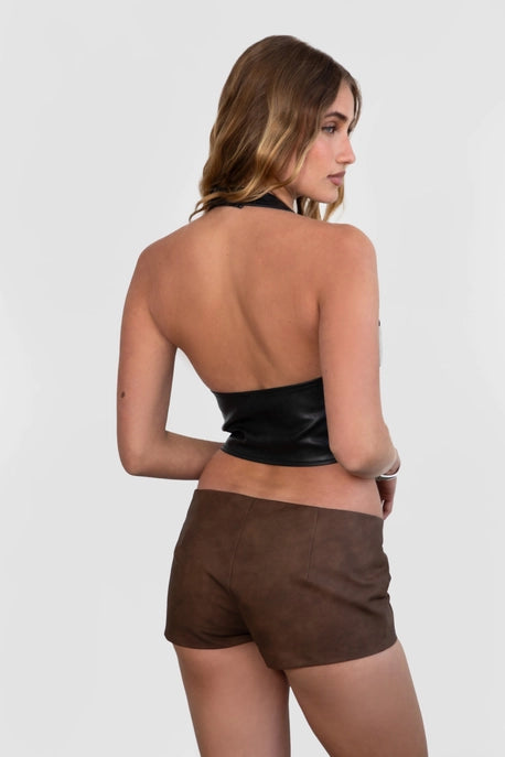 Jasmin Leather Shorts Mocha