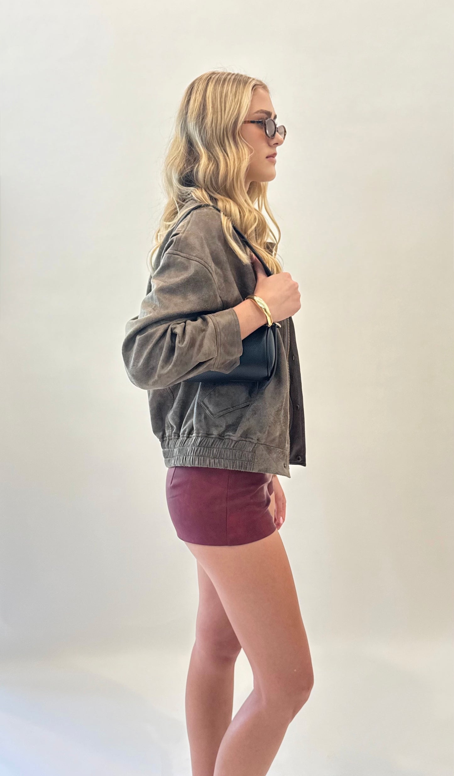 Jasmin Leather Shorts Merlot