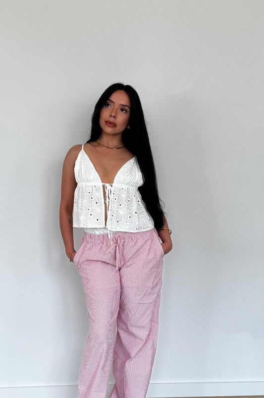 Jema White Eyelet Tank