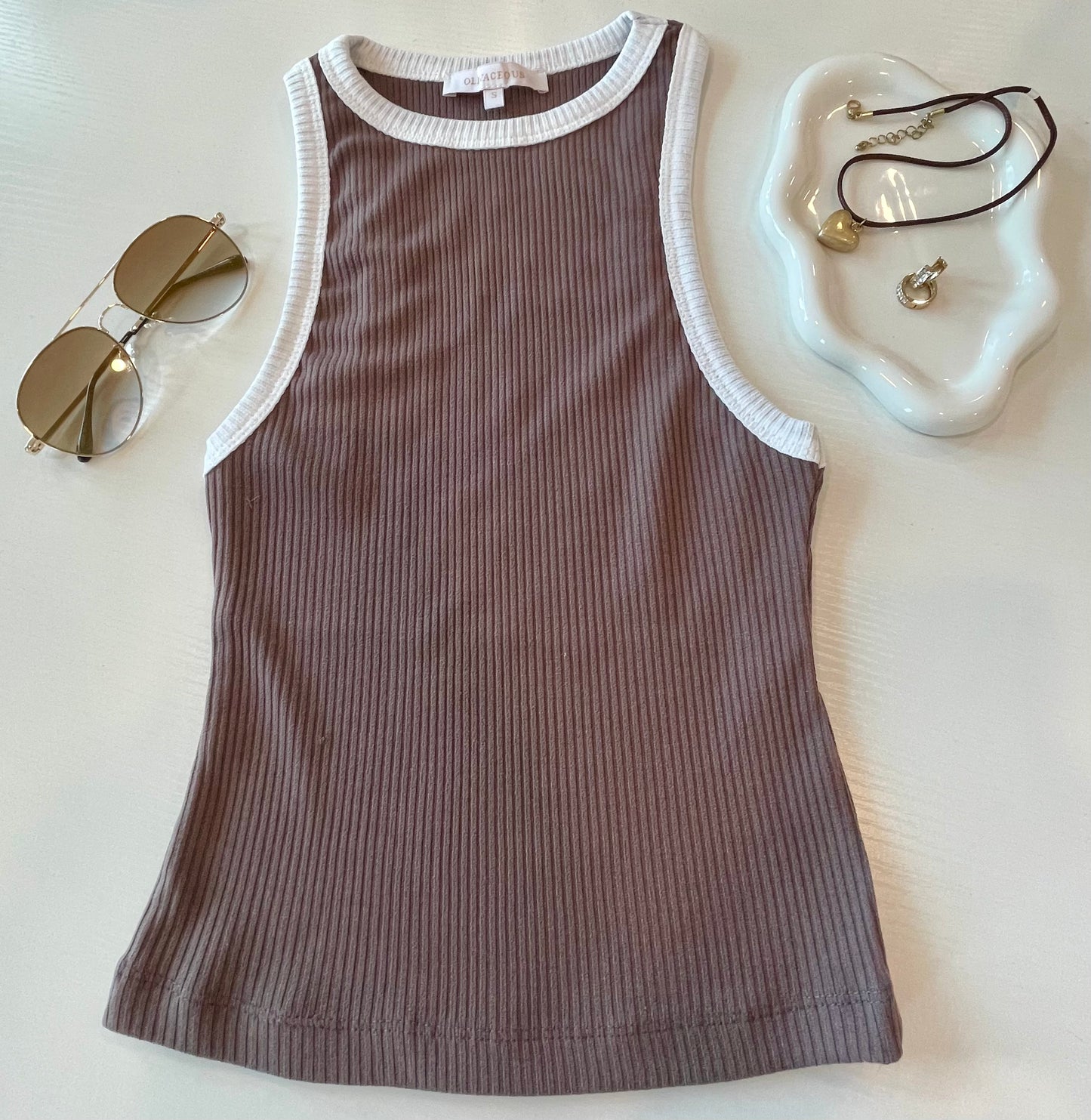 Addison Tank Mocha & Ivory