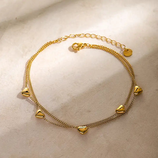 Quad Heart Anklet