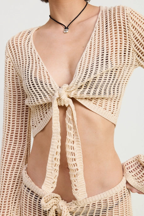 Angel Gold Knit Crochet Top