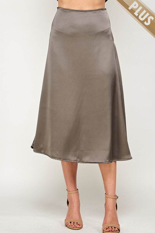 Becky Satin Skirt Olive